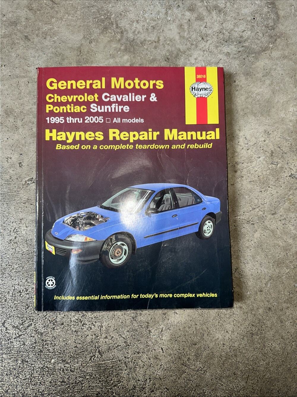 Haynes 38016 Manual Pontiac Sunfire Chevrolet Chevy Cavalier 1995 - 2001 OBOX2
